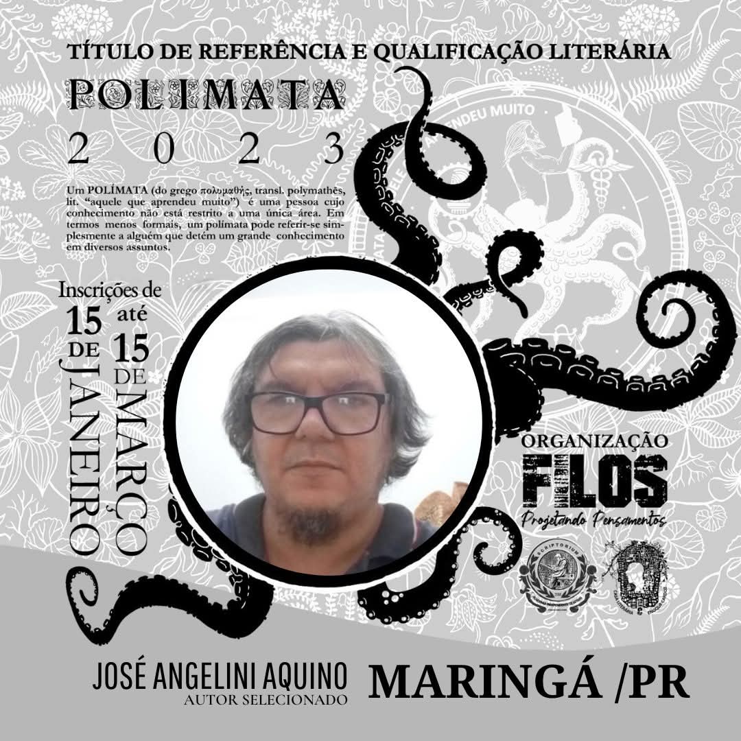 Certificado do Título Polimata 2023, da editora FILOS, para José Angelini Aquino